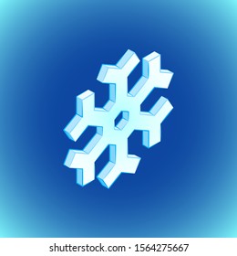 vector colorful design isometric geometric snowflake icon illustration isolated blue background
