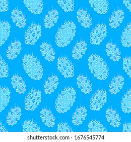 vector colorful design isometric realistic fallen snowflakes illustration seamless pattern isolated light blue background 
