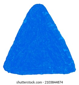 Forma de triángulo de fondo detallado de color vectorial con textura de guijarros de crayón. Mancha abstracta aislada sobre fondo blanco. Plantilla de diseño para afiches, tarjetas, pancartas, volantes, invitación, folleto, venta