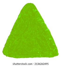 Vector colorful detailed backdrop triangle shape with crayon scribble texture. Abstract stain isolated on white background. Design template for poster, card, banner, flyers, invitation, brochure, sale