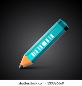 Vector colorful detailed pencil icon