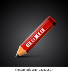 Vector colorful detailed pencil icon