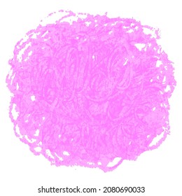 Vector colorful detailed round backdrop with crayon scribble texture. Abstract stain isolated on white background. Design template for poster, card, banner, flyers, invitation, brochure, sale