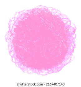 Vector colorful detailed round backdrop with crayon scribble texture. Abstract stain isolated on white background. Design template for poster, card, banner, flyers, invitation, brochure, sale.