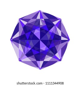 Vector  colorful diamond icon on the white background. Cartoon gems.