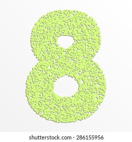 Vector colorful digits with grain texture, digit eight