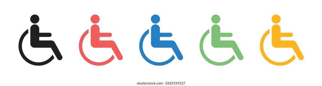 vector colorful disabled icon symbols