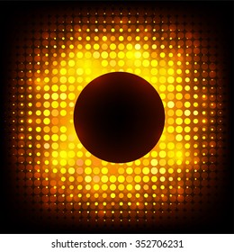 Vector colorful disco lights frame. Good idea for greeting cards, invitations, banners. Free place for your text