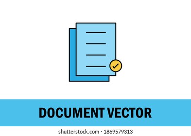 Vector del colorido icono del documento. Aislado sobre fondo blanco. 