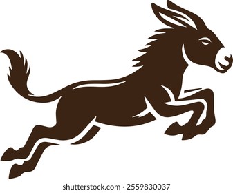 vector colorful donkey silhouette drawings