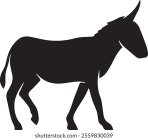 vector colorful donkey silhouette drawings