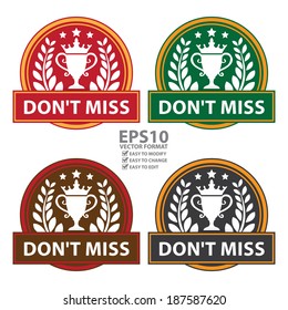 Vector : Colorful Don't Miss Icon, Label or Sticker Isolated on White Background 