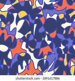 Vektor bunter Dodle-Freeform-Form überlagerte nahtlose Muster