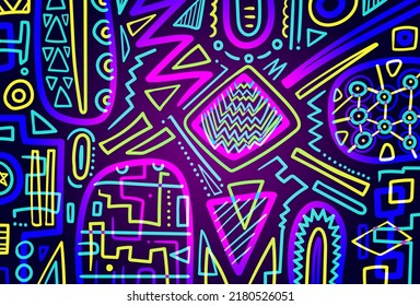 fondo de líneas geométricas de doodle de color vectorial