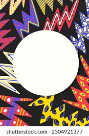 vector colorful doodle zigzag and white circle space children design background