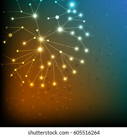 vector colorful dots and branch background