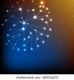 vector colorful dots and branch background