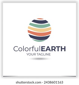 Plantilla de diseño de logotipo de tierra colorida vectorial
