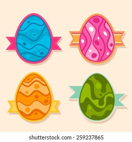Vector colorful Easter egg labels