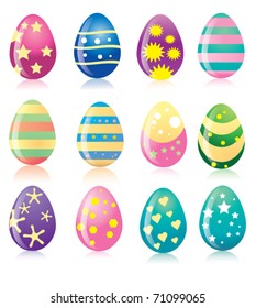 Vector colorful easter eggs collection
