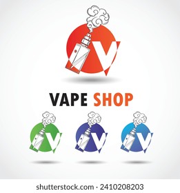 vector colorful electronic cigarette logo