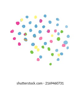 Vector colorful element, abstract doodle pattern isolated on white background