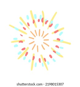 Vektorfarbiges Element, abstraktes Doodle-Muster einzeln auf weißem Hintergrund