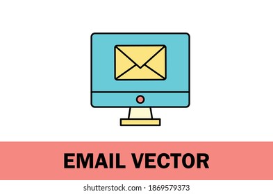 Vektorgrafik von bunten E-Mail-Symbol. Einzeln auf weißem Hintergrund. 