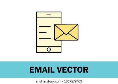 Vector del colorido icono del correo electrónico. Aislado sobre fondo blanco. 