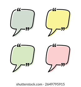 Quadro Vazio Colorido De Vetor Para Design De Modelo De Conversação E Aspas