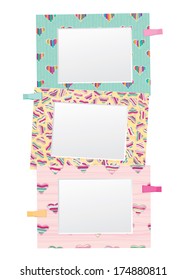 Vector colorful empty photo frames isolated.