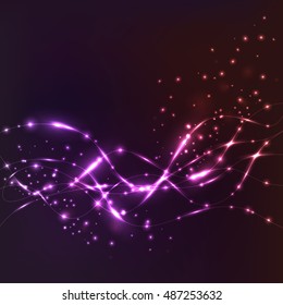 Vector colorful energy background from particle wave for design. Abstract background, wallpaper, vector template.