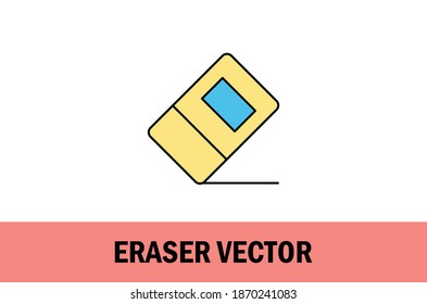 Vector of Colorful eraser icon. Isolated on white background. For designer.