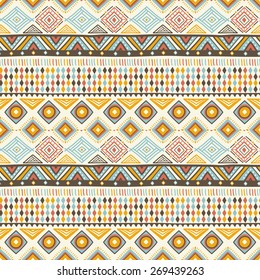 Vector colorful ethnic pattern (seamlessly tiling). Seamless pattern can be used for wallpaper, pattern fills, web page background,surface textures. seamless background