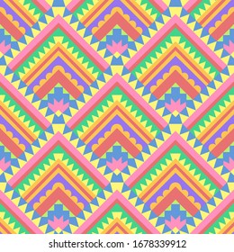 Vector Colorful Ethnic Seamless Pattern