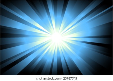 VECTOR Explosión colorida de luz con rayos casuales.