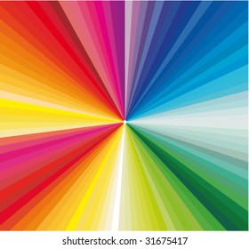 VECTOR Colorful Explosion of ray lights with rainbow colors