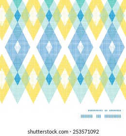Vector colorful fabric ikat diamond horizontal frame seamless pattern background