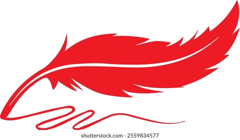 vector colorful feather, fan, feather ornamental design objects