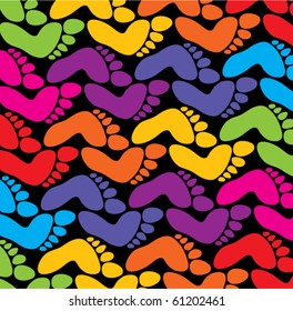 vector colorful feet background