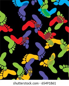 vector colorful feet background