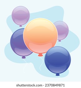 Vector colorful festive balloons design.