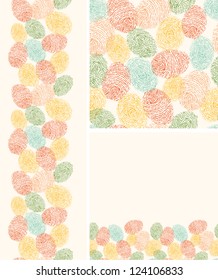 Vector colorful fingerprints seamless pattern background with hand drawn elements.