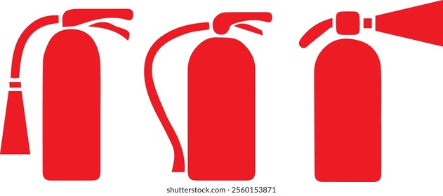 vector colorful fire extinguisher set drawings