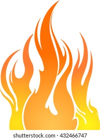 Vector colorful fire isolated on a white.