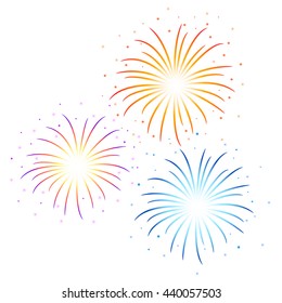 Vector colorful Firework illustration on white background