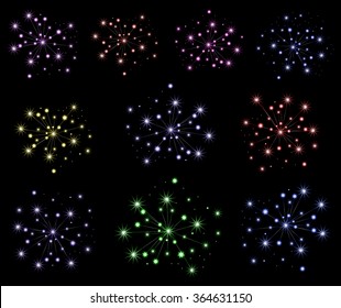 Vector colorful fireworks 