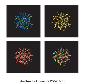 vector colorful fireworks for design element. great for holiday and religious celebration designs. fireworks vector set.