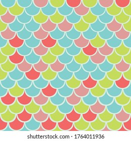 Vector colorful fish scale seamless pattern background.Pefect for packaging, wallpaper, scrapbooking projects.