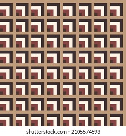 Vector of colorful five square, brown, gold and beige color, abstract pattern, illustration